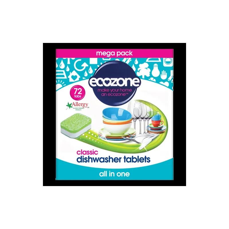 ECOZONE trauku mazg. maš. tabletes Classic 72 gab.