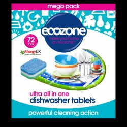 ECOZONE trauku mazgājamās mašīnas tabletes Ultra 72 gab.