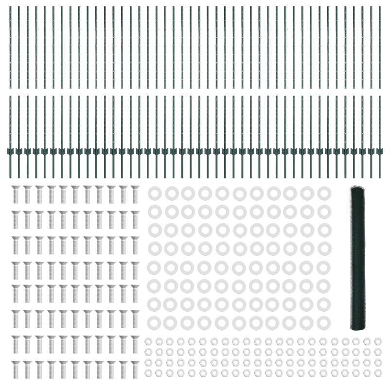 vidaXL Žogs ar stabu Zaļa 1,4 x 100 m Tērauds un PVC
