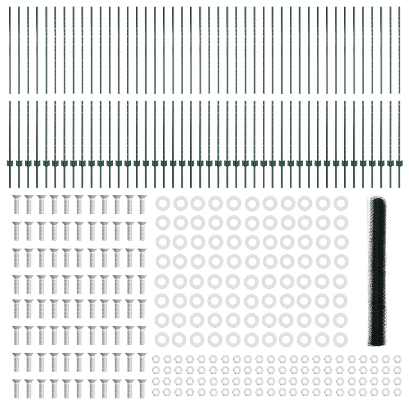 vidaXL Žogs ar stabu Zaļa 1,6 x 100 m Tērauds un PVC