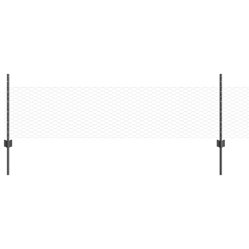 vidaXL Žogs ar stabu Pelēka 0,5 x 10 m Tērauds un PVC