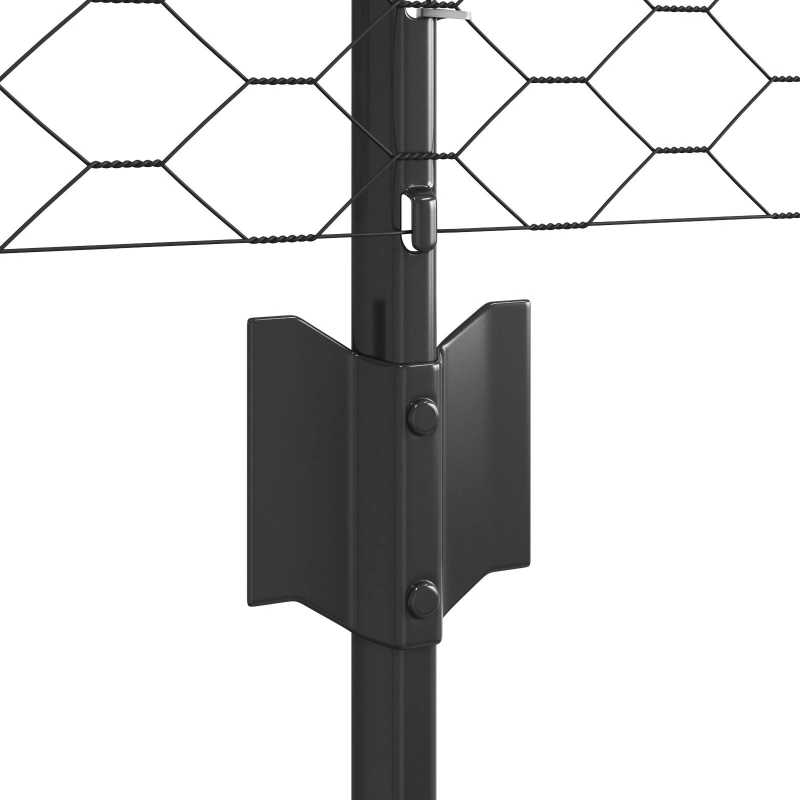 vidaXL Žogs ar stabu Pelēka 0,5 x 10 m Tērauds un PVC