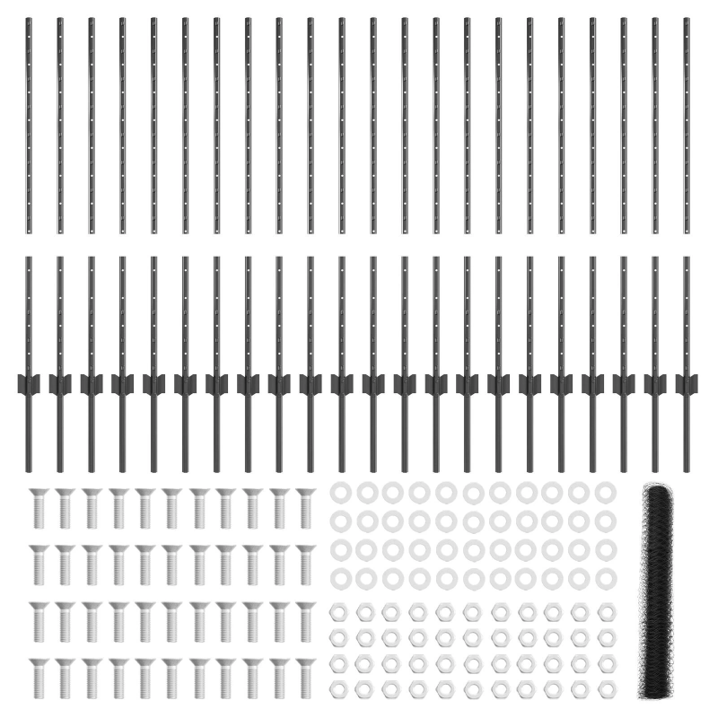 vidaXL Žogs ar stabu Pelēka 1 x 50 m Tērauds un PVC