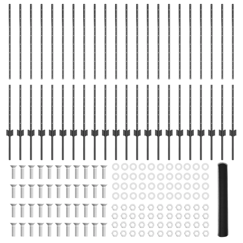 vidaXL Žogs ar stabu Pelēka 1,2 x 50 m Tērauds un PVC