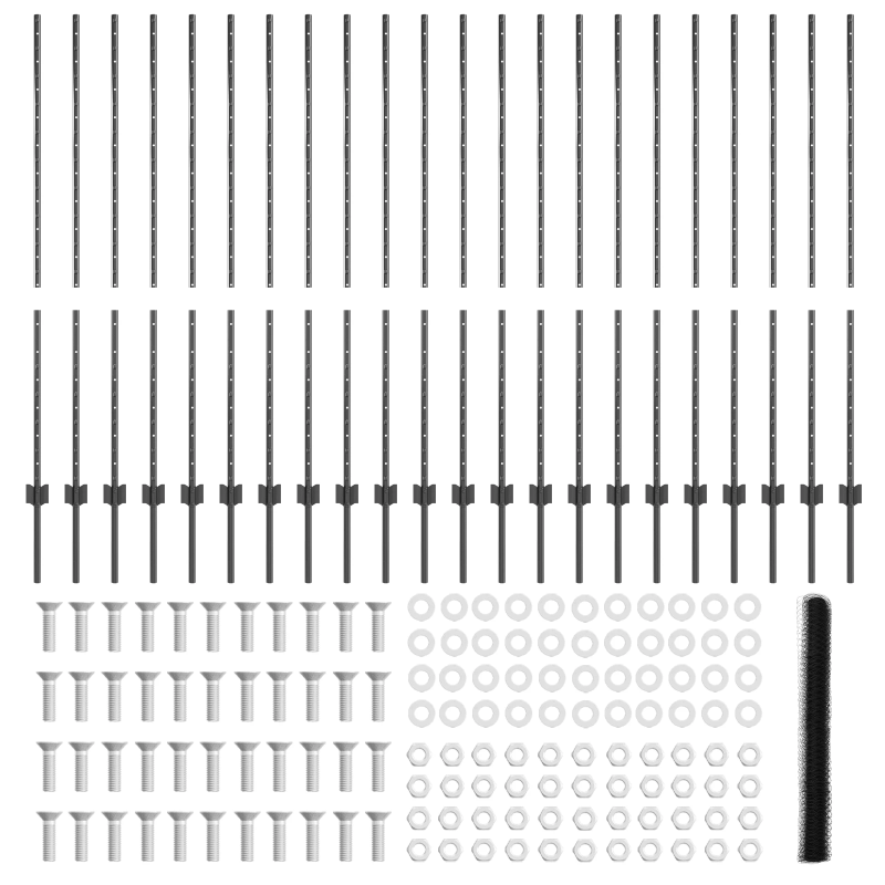 vidaXL Žogs ar stabu Pelēka 1,4 x 50 m Tērauds un PVC