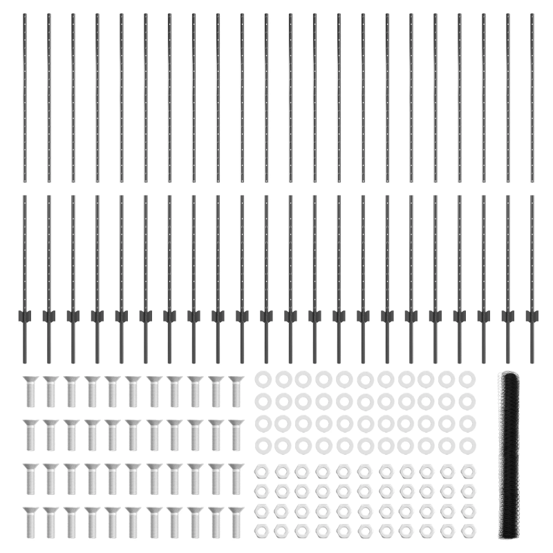 vidaXL Žogs ar stabu Pelēka 1,5 x 50 m Tērauds un PVC