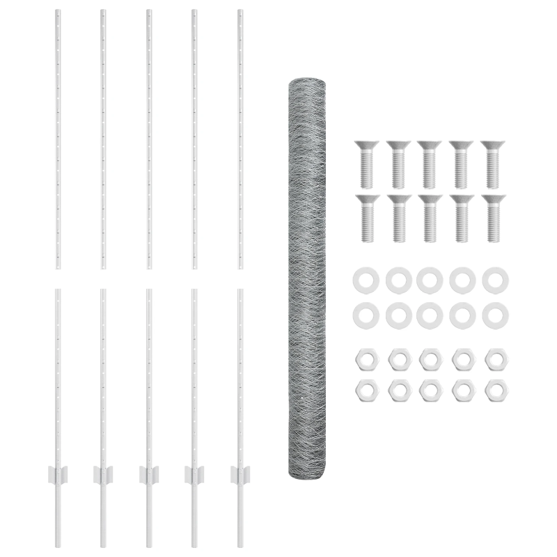 vidaXL Žogs ar stabu Sudraba 1,6 x 10 m Tērauds