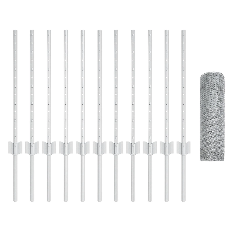 vidaXL Žogs ar stabu Sudraba 0,6 x 25 m Tērauds