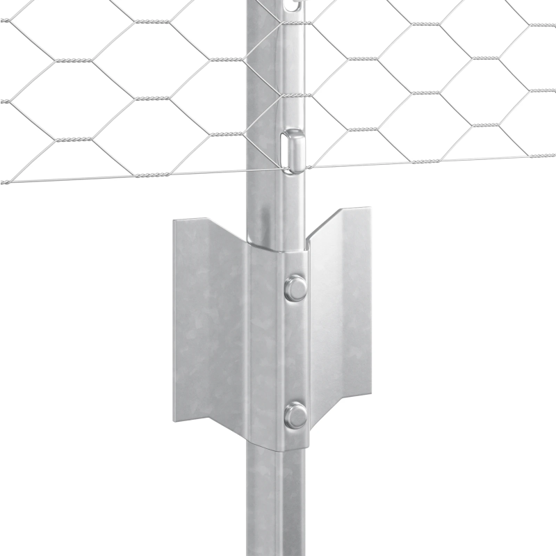 vidaXL Žogs ar stabu Sudraba 0,6 x 25 m Tērauds