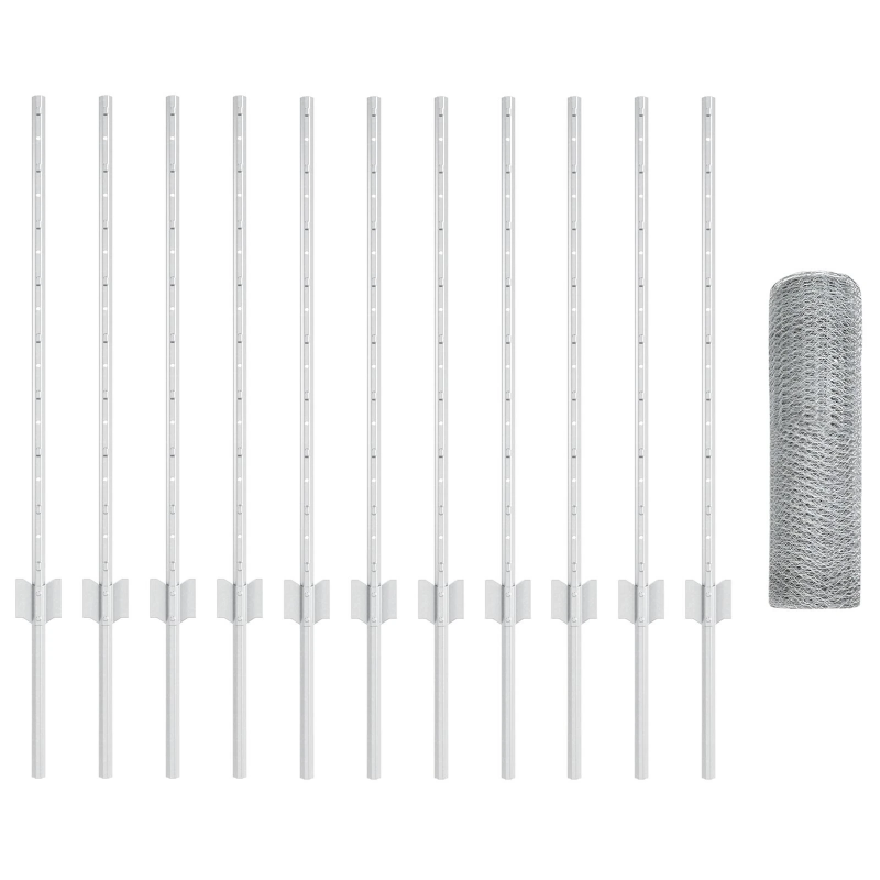 vidaXL Žogs ar stabu Sudraba 0,8 x 25 m Tērauds