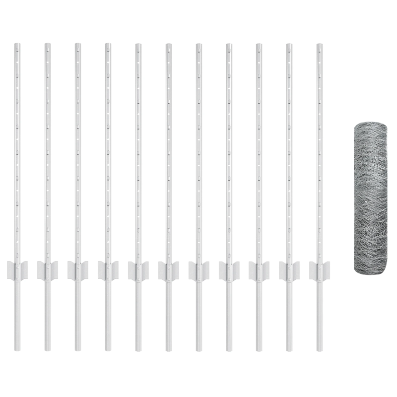 vidaXL Žogs ar stabu Sudraba 0,8 x 25 m Tērauds