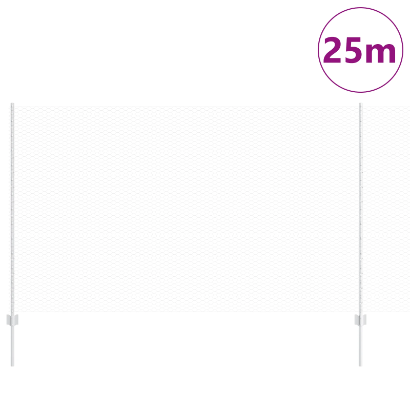 vidaXL Žogs ar stabu Sudraba 1,4 x 25 m Tērauds