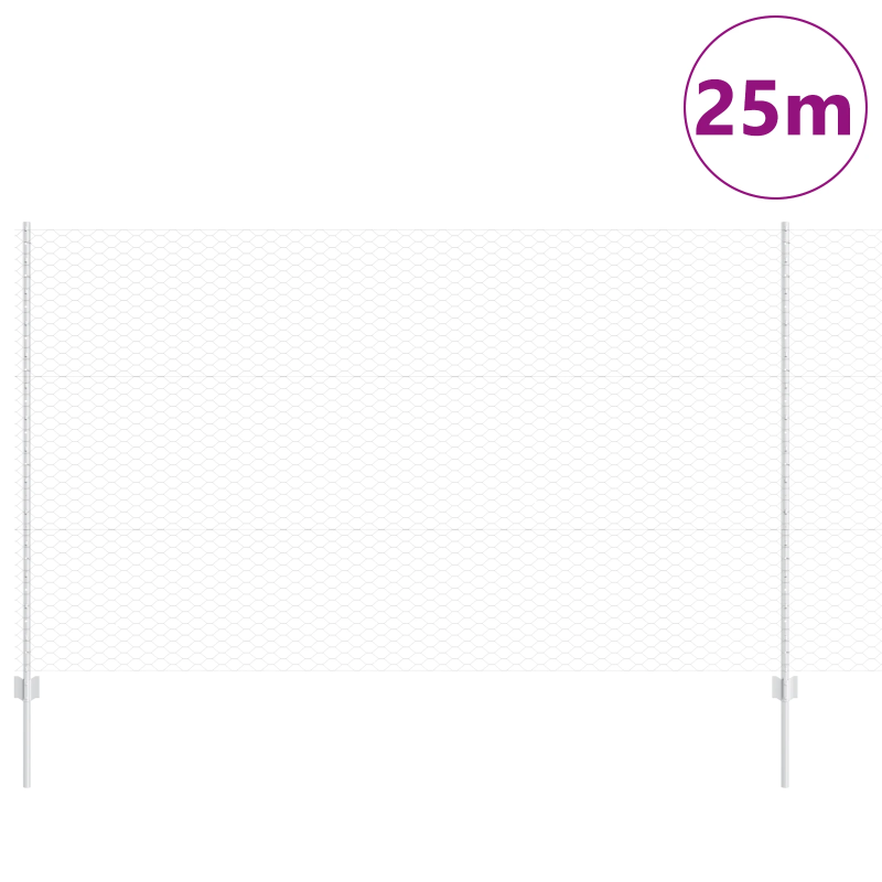 vidaXL Žogs ar stabu Sudraba 1,4 x 25 m Tērauds