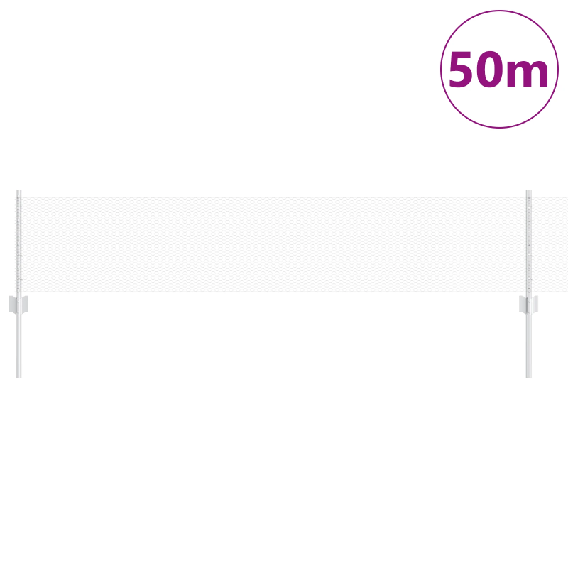 vidaXL Žogs ar stabu Sudraba 0,4 x 50 m Tērauds