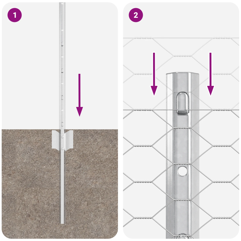 vidaXL Žogs ar stabu Sudraba 0,5 x 100 m Tērauds