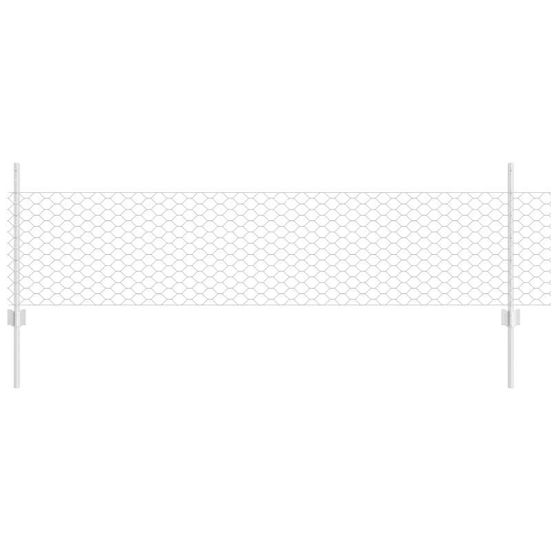 vidaXL Žogs ar stabu Sudraba 0,5 x 100 m Tērauds