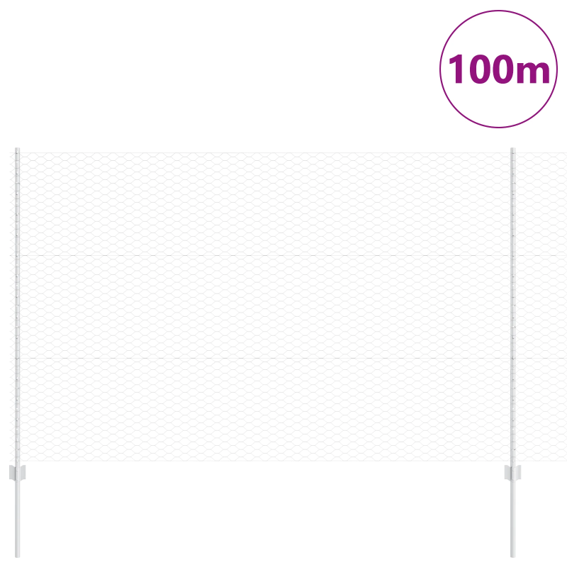 vidaXL Žogs ar stabu Sudraba 1,5 x 100 m Tērauds