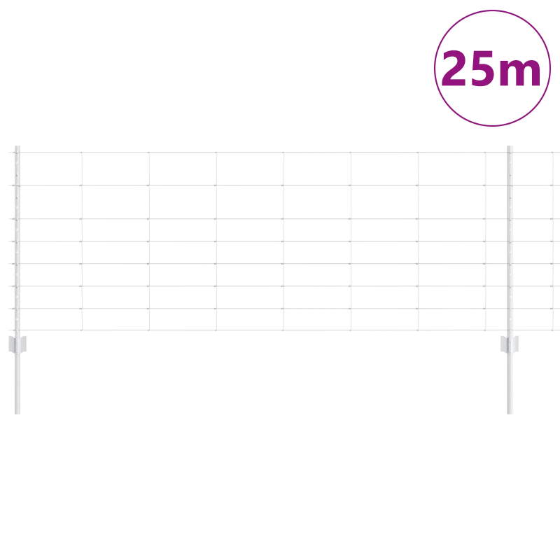 vidaXL Žogs ar stabu Sudraba 0,8 x 25 m Tērauds