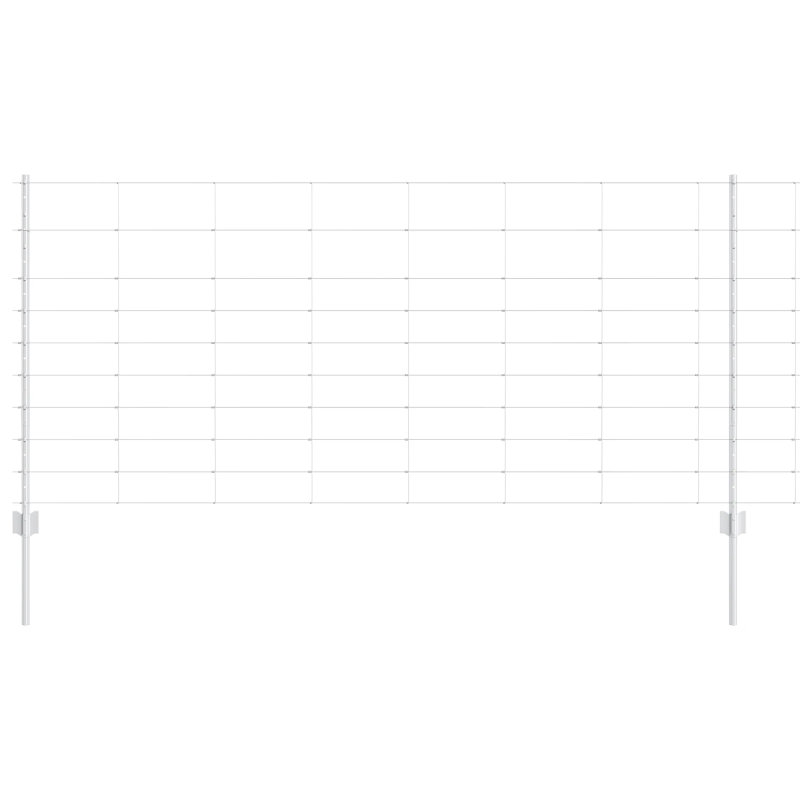 vidaXL Žogs ar stabu Sudraba 1 x 25 m Tērauds