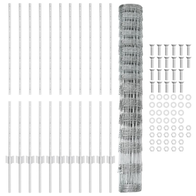 vidaXL Žogs ar stabu Sudraba 1,2 x 25 m Tērauds