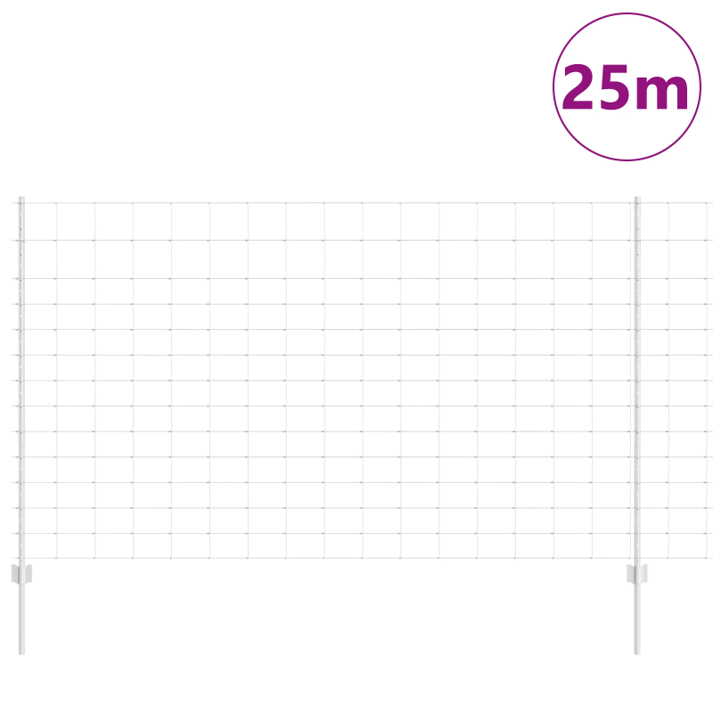 vidaXL Žogs ar stabu Sudraba 1,4 x 25 m Tērauds