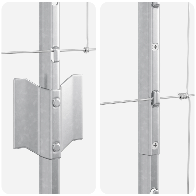 vidaXL Žogs ar stabu Sudraba 1,4 x 25 m Tērauds