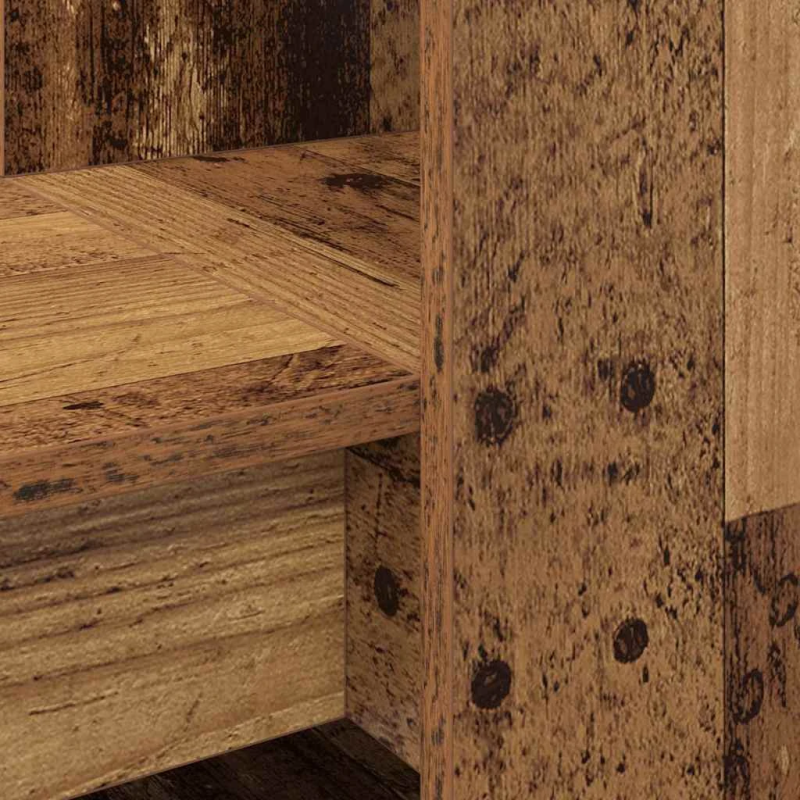 vidaXL Galds ar plauktu Vecs koks 122 x 67 x 145 cm Inženierijas koks