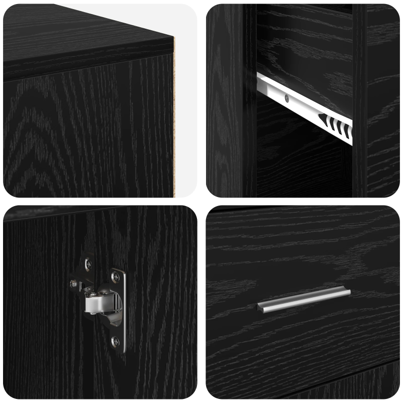 vidaXL Stūra rakstāmgalds ar atvilktni Melns ozolkoks 102 x 88 x 75 cm