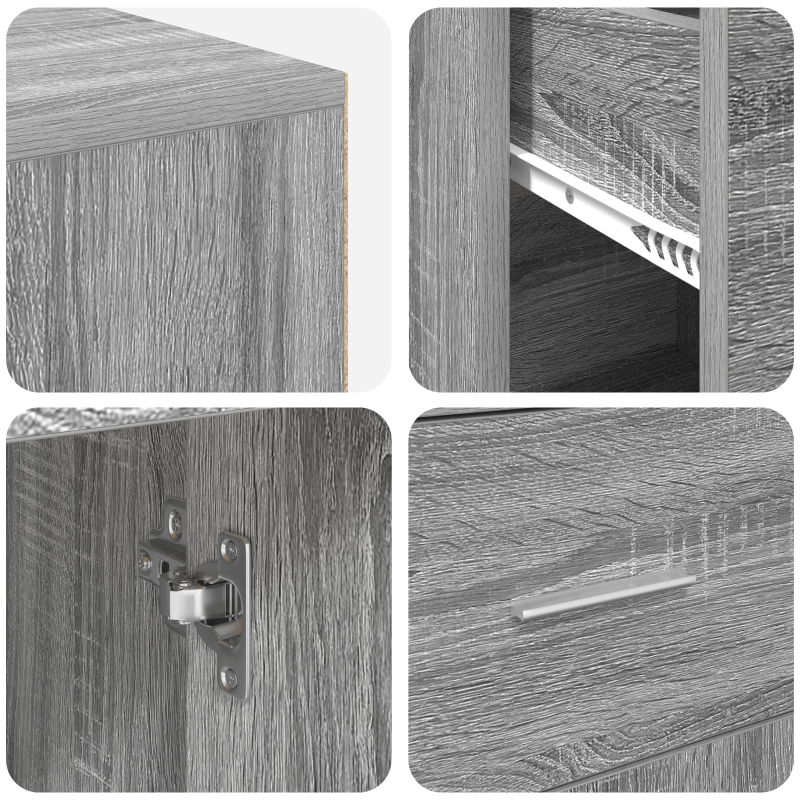 vidaXL Stūra rakstāmgalds ar atvilktni Pelēks Sonoma 102 x 88 x 75 cm