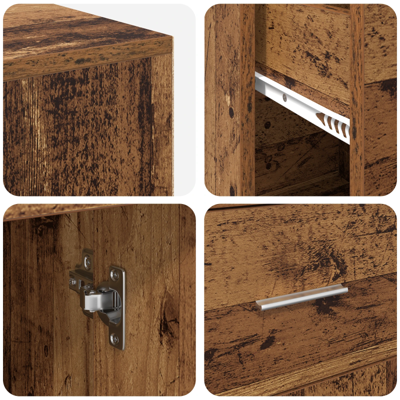 vidaXL Stūra rakstāmgalds ar atvilktni Vecs koks 102 x 88 x 75 cm