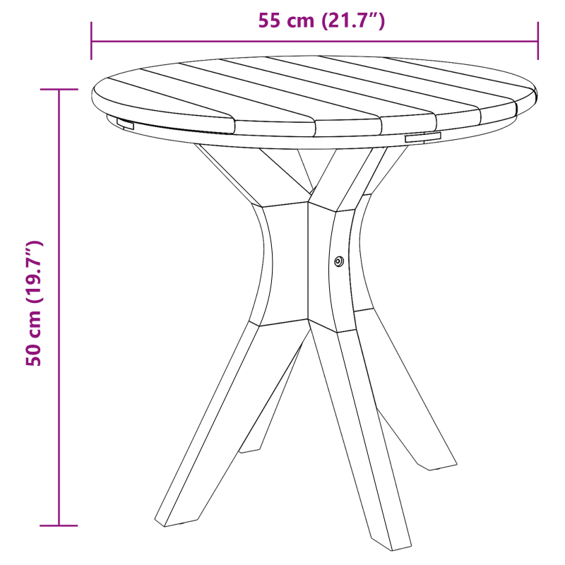 vidaXL Sānu galds Brūna 55 x 55 x 51 cm Ciets tekša koks