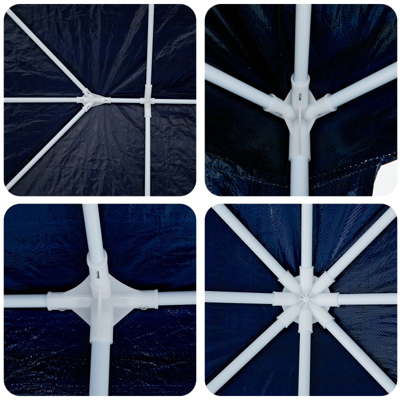 vidaXL Balles telts Zila 400 x 400 x 266 cm Polietilēns un tērauds