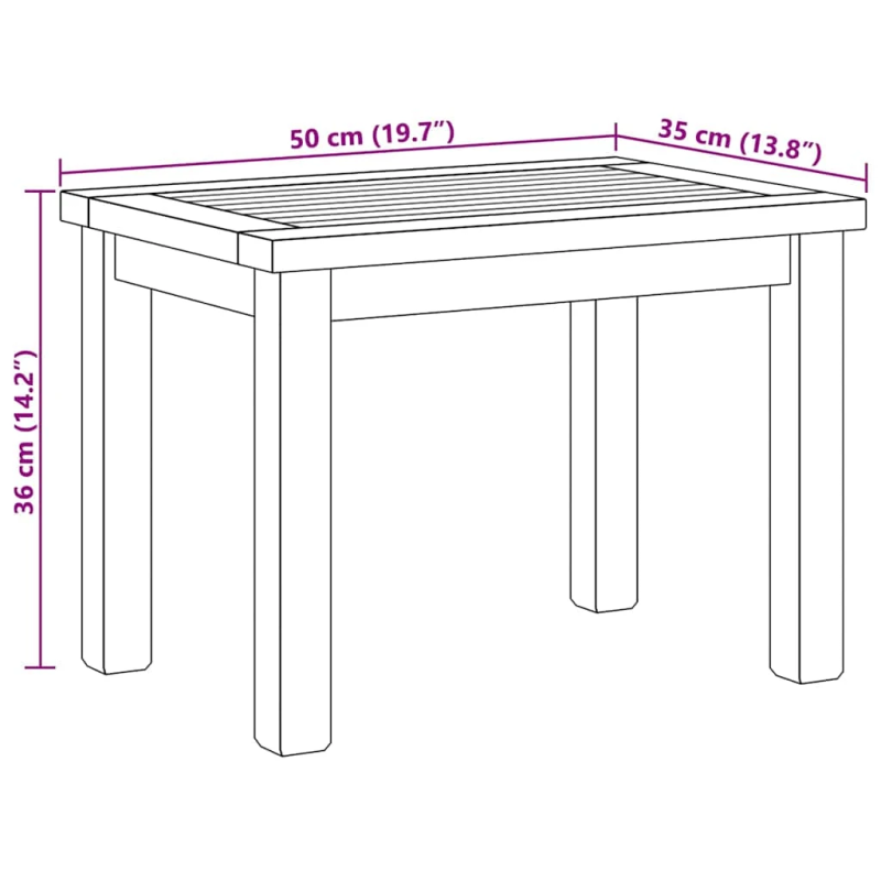 vidaXL Kafijas galdiņš Brūna 50 x 35 x 36 cm Ciets tekša koks