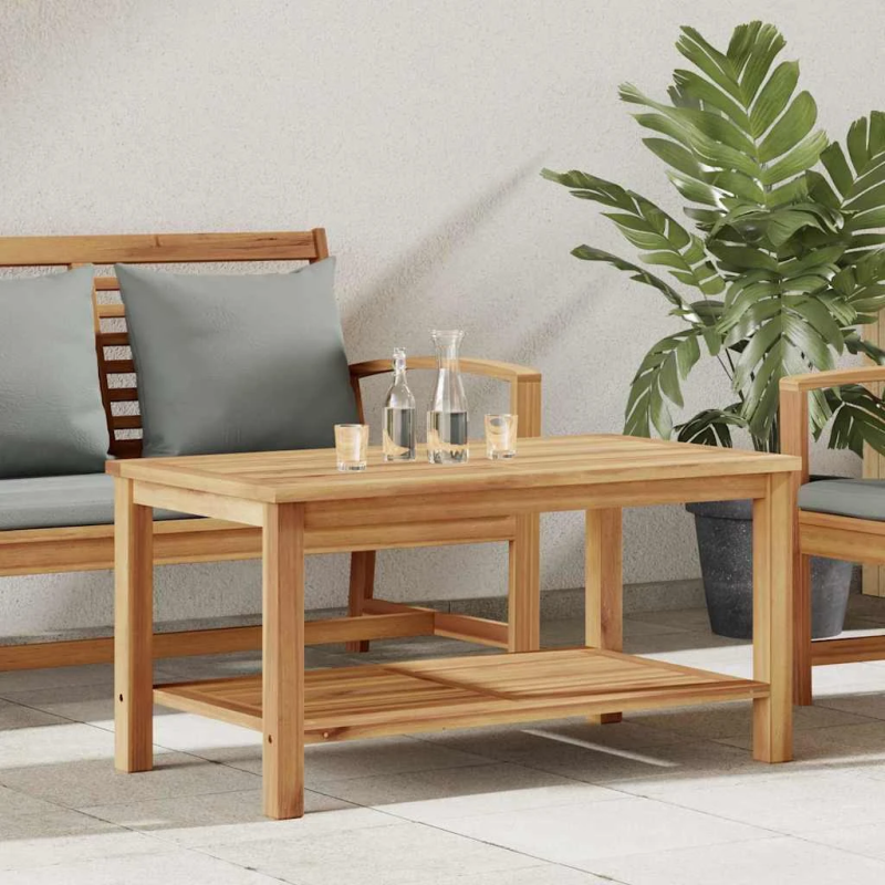 vidaXL Kafijas galdiņš Brūna 90 x 50 x 45 cm Masīvs tīkkoks