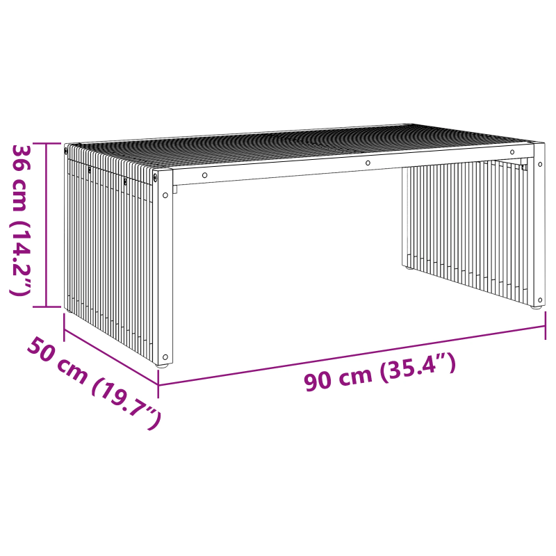 vidaXL Dārza blakus galds Brūna 90 x 50 x 36 cm Ciets tekša koks
