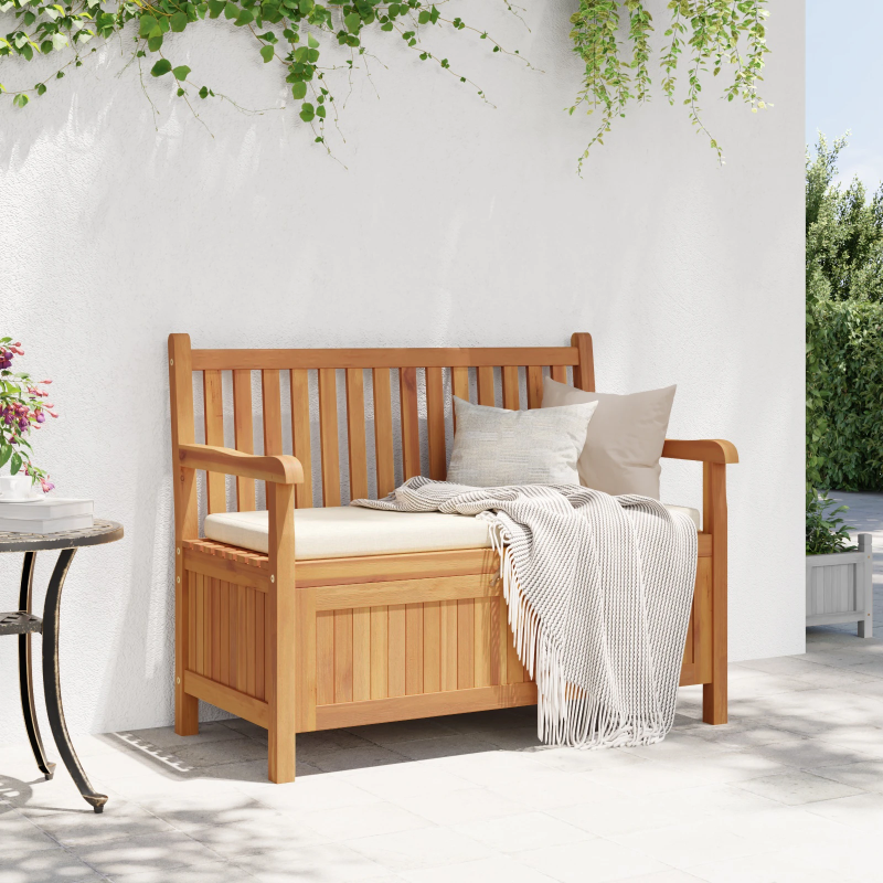 vidaXL sols ar uzglabāšanu Brūna 114 x 60 x 90 cm Ciets tekša koks