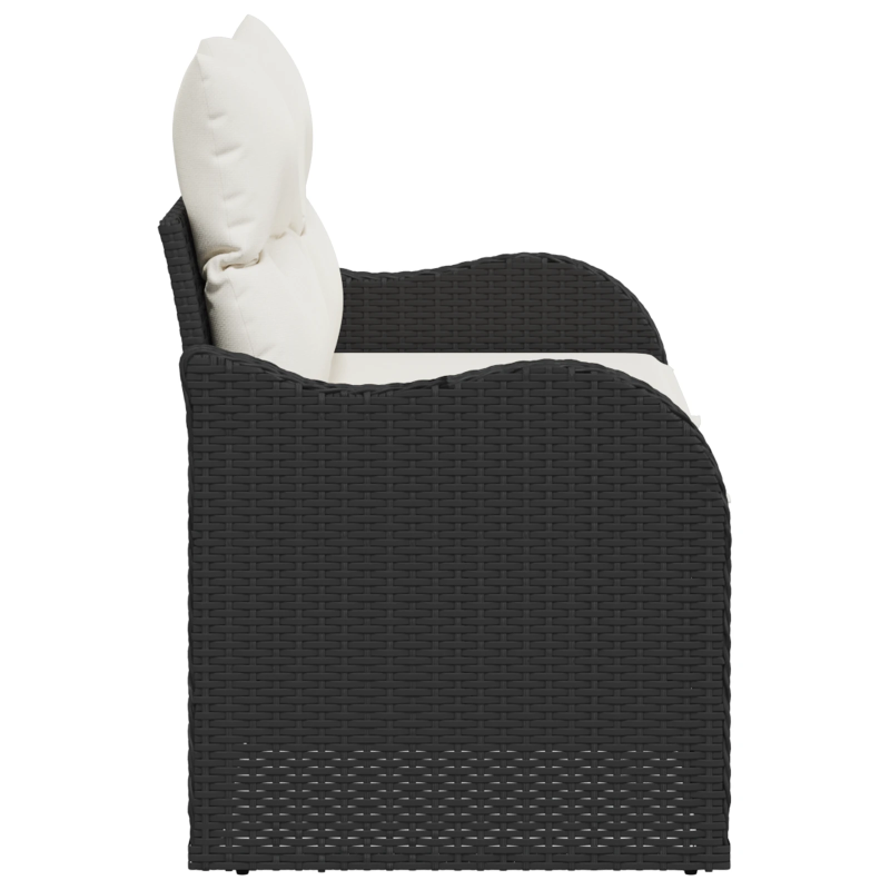 vidaXL Dārza dīvāns Melna 121 x 62 x 69cm poliratāns