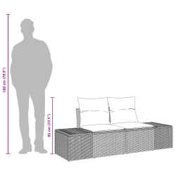 vidaXL Dārza dīvāns Melna 123 x 62 x 69cm poliratāns