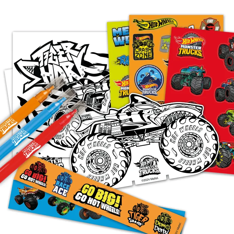 HOT WHEELS MOSTER TRUCKS Uzlīmju aktivitāšu komplekts
