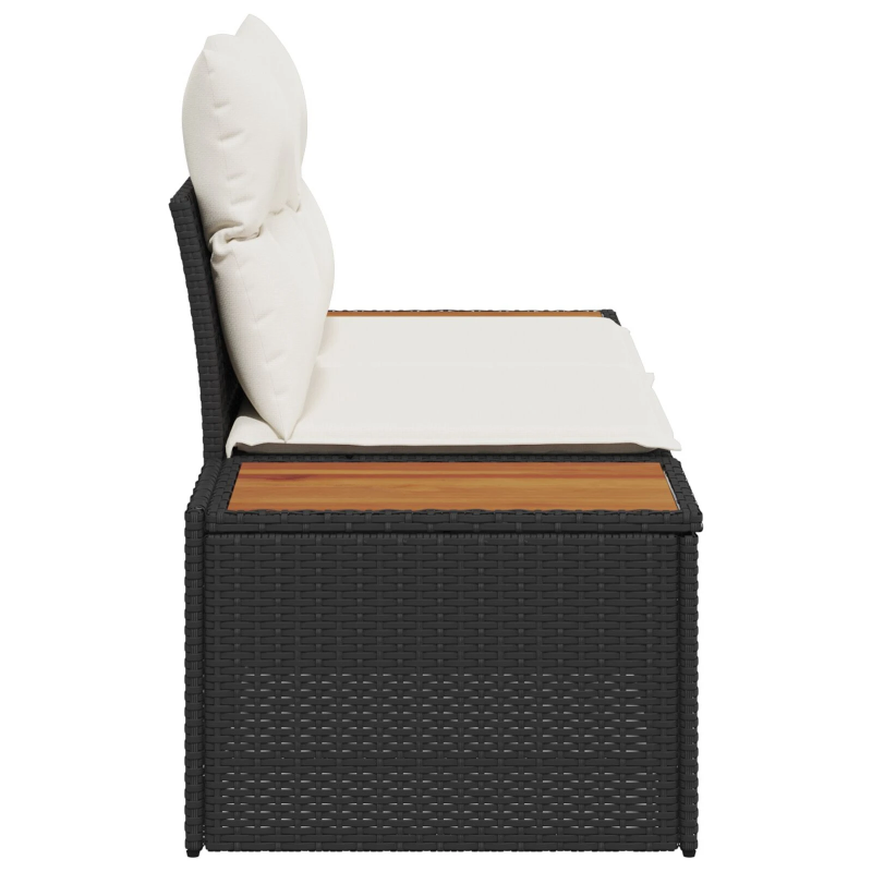 vidaXL Dārza dīvāns Melna 184 x 62 x 85cm poliratāns