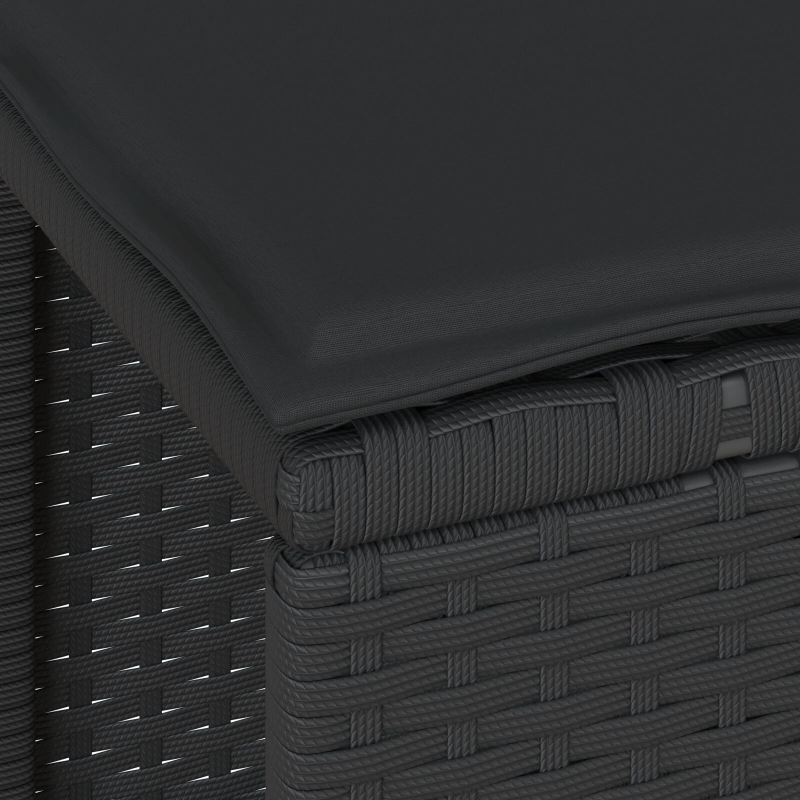 vidaXL Dārza ēdamgalds Melna poliratāns