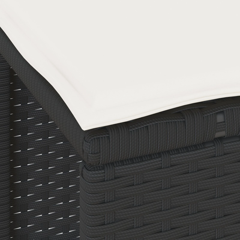 vidaXL Dārza ēdamgalds Melna poliratāns