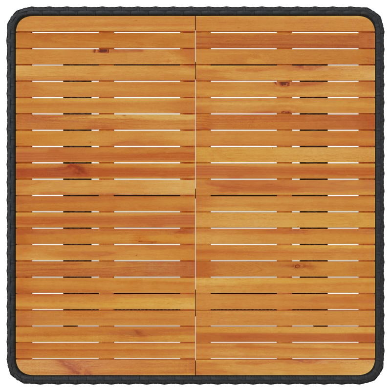 vidaXL Dārza ēdamgalds Melna poliratāns