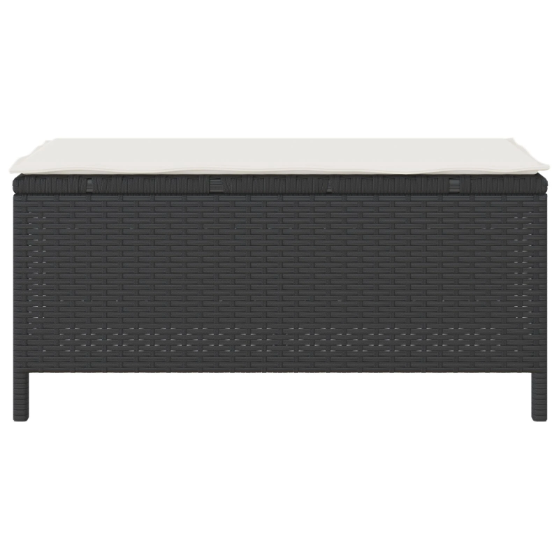 vidaXL Dārza ēdamgalds Melna poliratāns