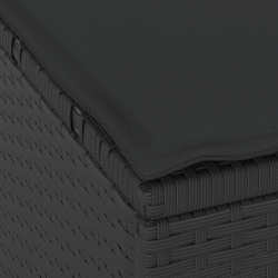 vidaXL Dārza ēdamgalds Melna poliratāns