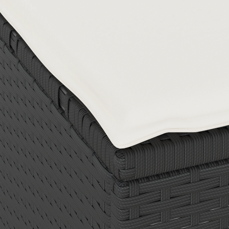 vidaXL Dārza ēdamgalds Melna poliratāns