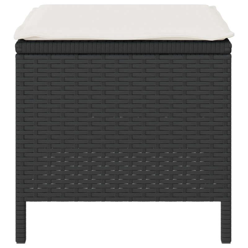 vidaXL Dārza ēdamgalds Melna poliratāns