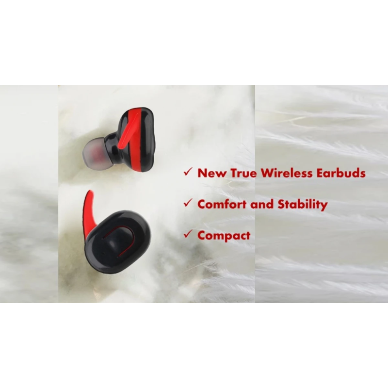 V.Silencer Ture Wireless Earbuds Black-Red