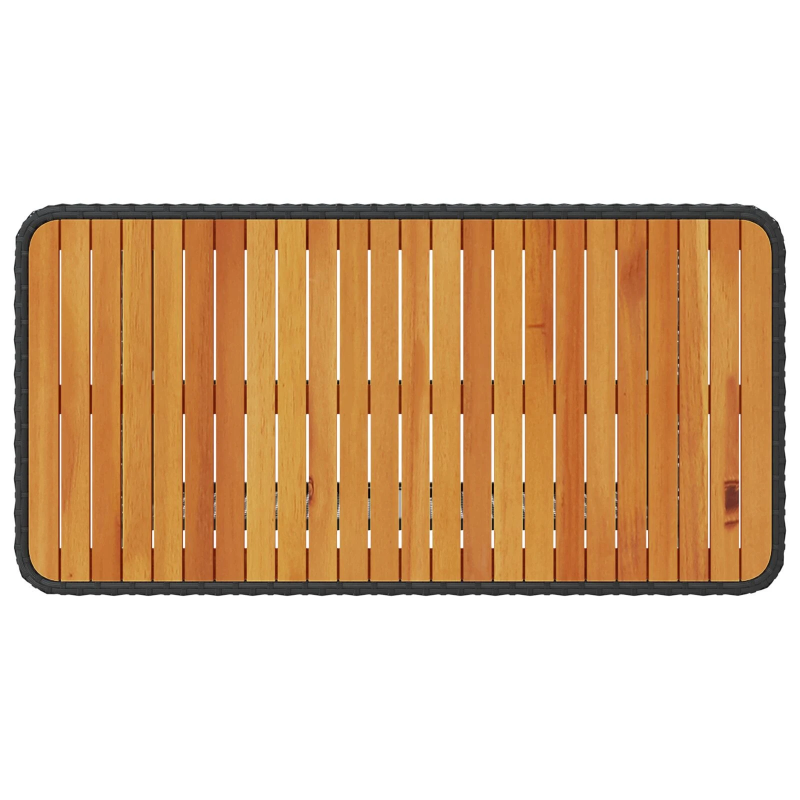 vidaXL Dārza ēdamgalds Melna poliratāns