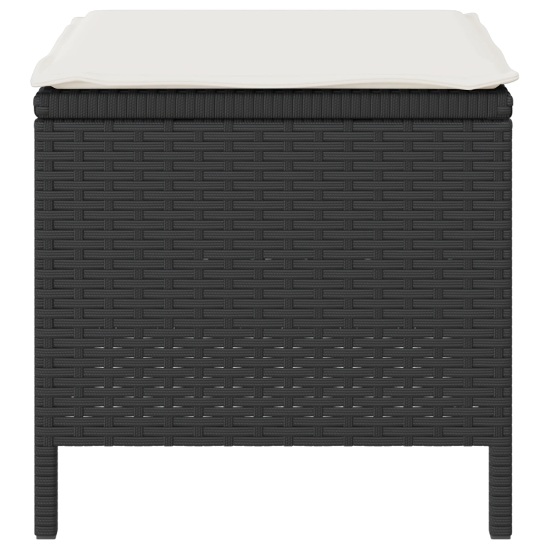 vidaXL Dārza ēdamgalds Melna poliratāns